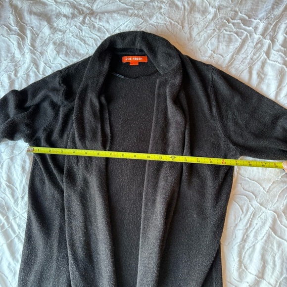 Joe Fresh Black Women's Cardigan Fold Over Detail Casual - Picture 4 of 8